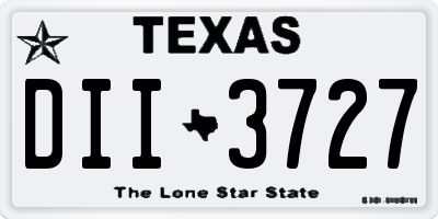 TX license plate DII3727