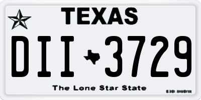 TX license plate DII3729