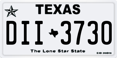 TX license plate DII3730
