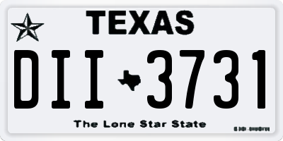 TX license plate DII3731
