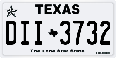 TX license plate DII3732