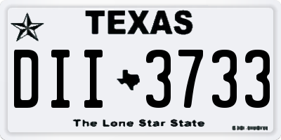 TX license plate DII3733