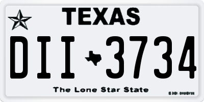 TX license plate DII3734