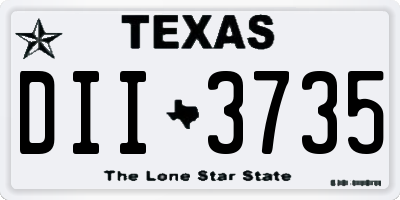 TX license plate DII3735