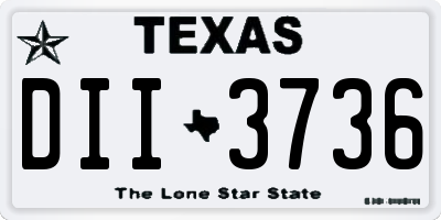 TX license plate DII3736