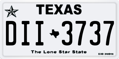 TX license plate DII3737