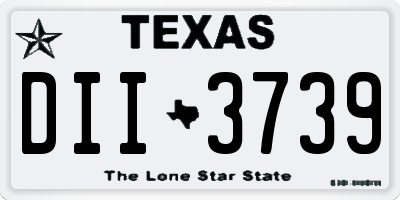 TX license plate DII3739