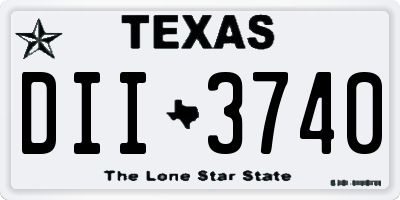 TX license plate DII3740