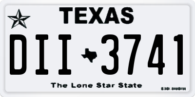TX license plate DII3741