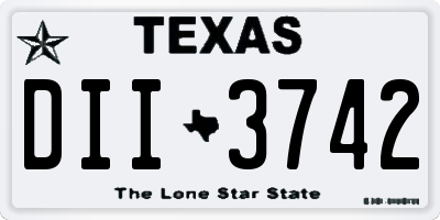 TX license plate DII3742