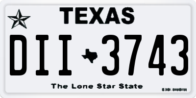 TX license plate DII3743
