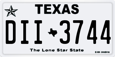 TX license plate DII3744