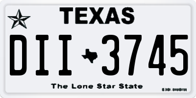 TX license plate DII3745