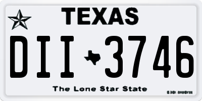 TX license plate DII3746