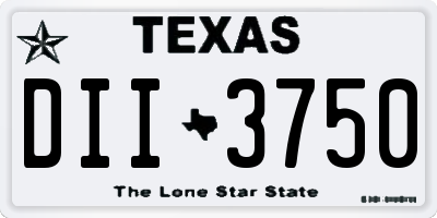 TX license plate DII3750