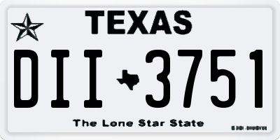 TX license plate DII3751