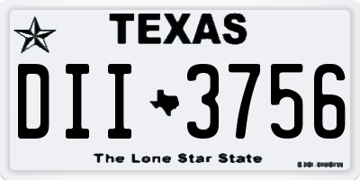 TX license plate DII3756