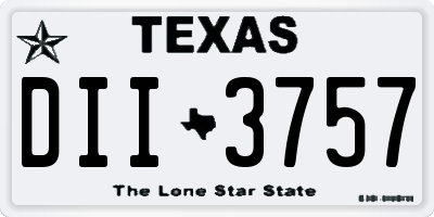 TX license plate DII3757