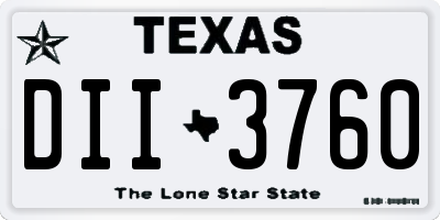 TX license plate DII3760