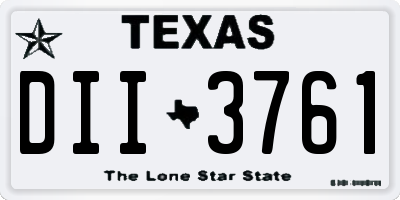 TX license plate DII3761