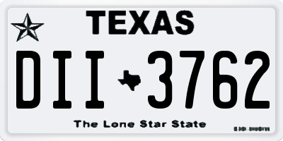 TX license plate DII3762