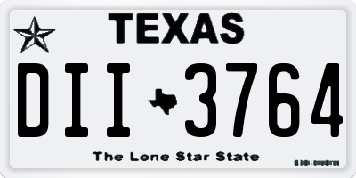 TX license plate DII3764