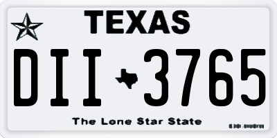 TX license plate DII3765