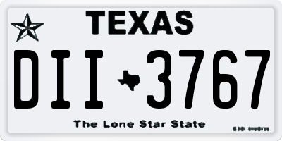 TX license plate DII3767