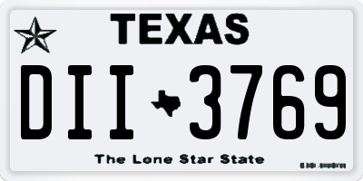 TX license plate DII3769