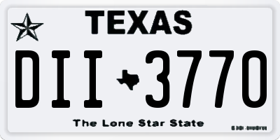 TX license plate DII3770