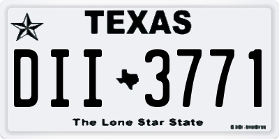TX license plate DII3771