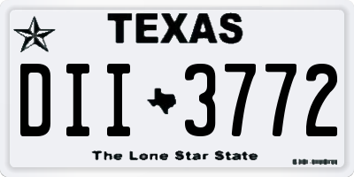 TX license plate DII3772