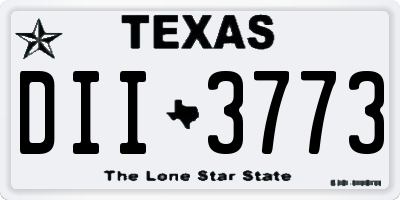 TX license plate DII3773