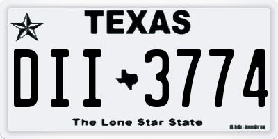 TX license plate DII3774