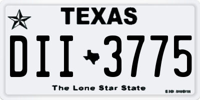 TX license plate DII3775