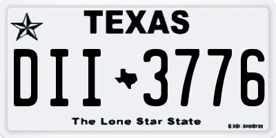 TX license plate DII3776