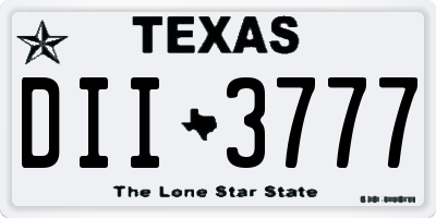 TX license plate DII3777