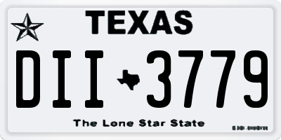 TX license plate DII3779