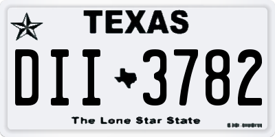 TX license plate DII3782