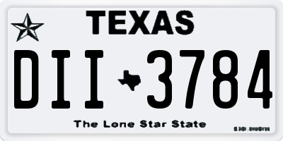 TX license plate DII3784