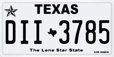 TX license plate DII3785