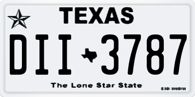 TX license plate DII3787