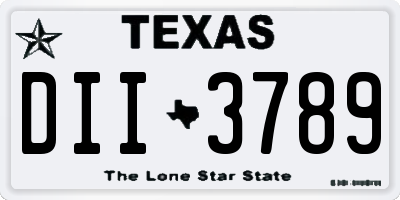 TX license plate DII3789