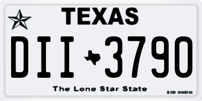 TX license plate DII3790