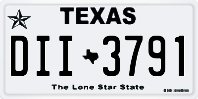 TX license plate DII3791