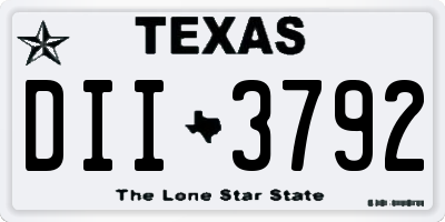 TX license plate DII3792