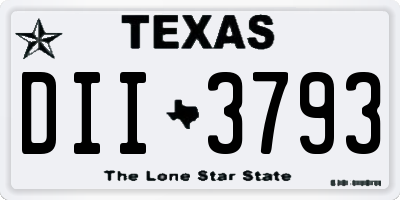 TX license plate DII3793
