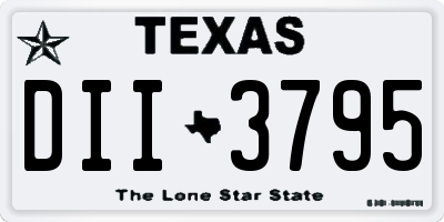 TX license plate DII3795