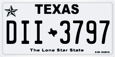 TX license plate DII3797