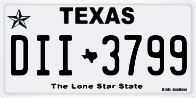 TX license plate DII3799